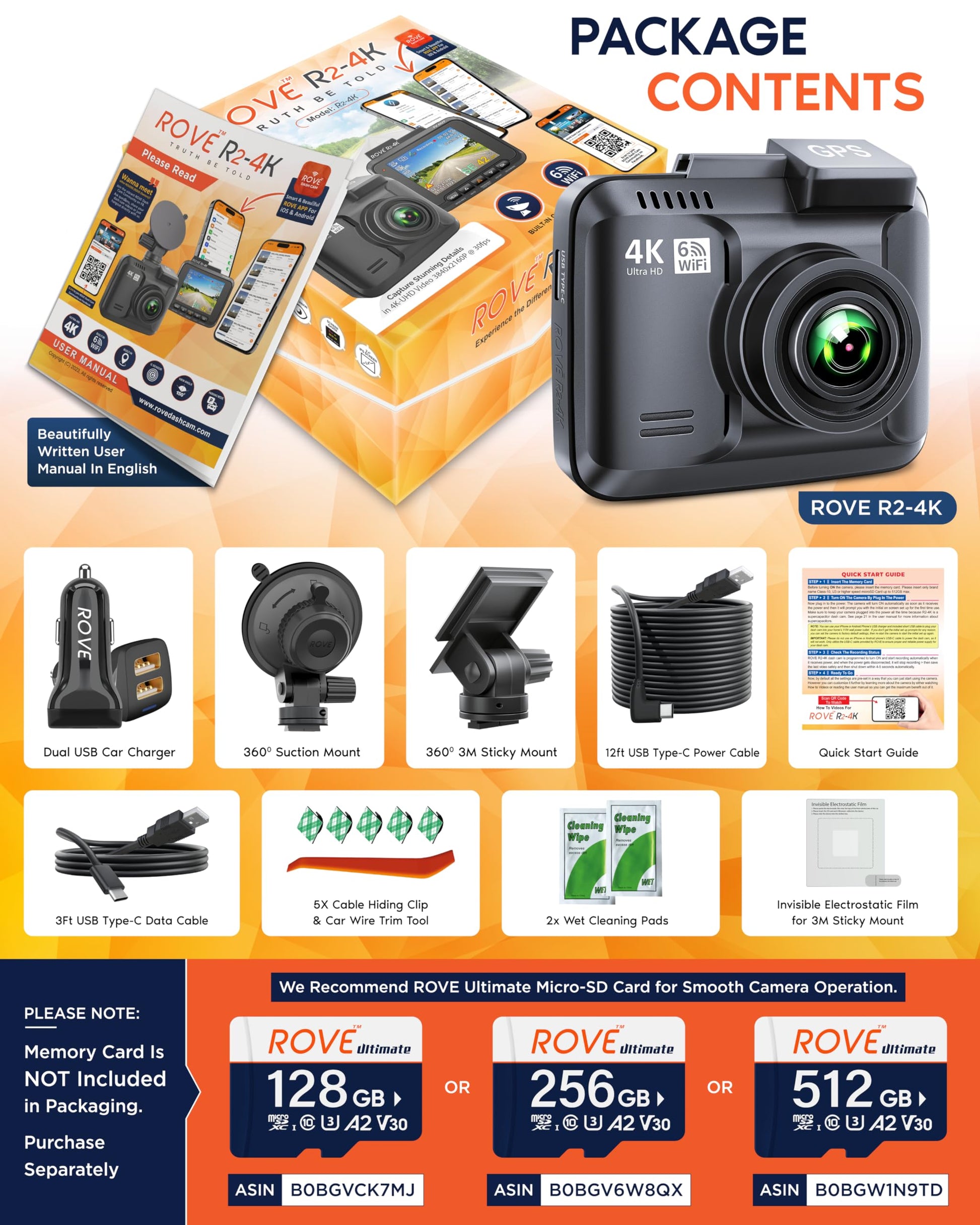 R2-4K Dash Cam Built-in WiFi GPS Car Dashboard Camera Recorder - CarsBling - Best Car Gifts & Accessories