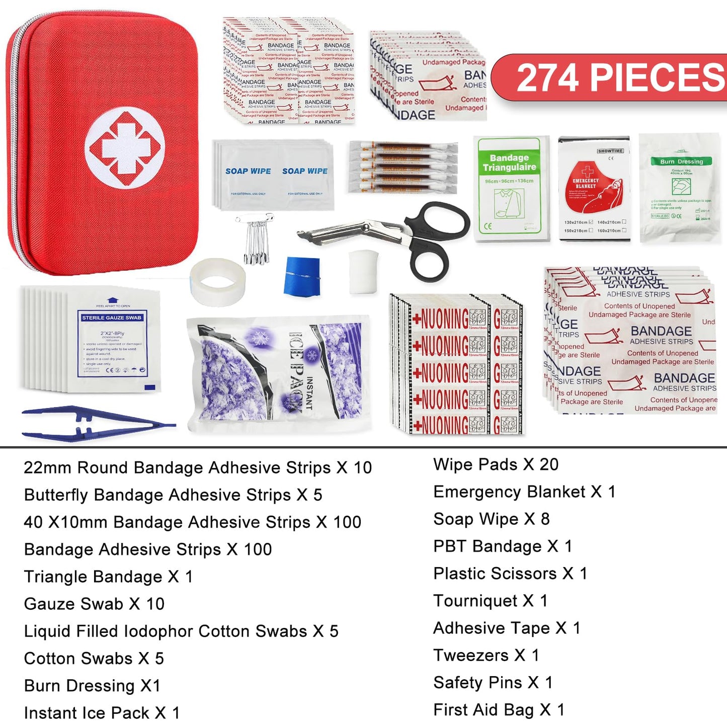 Home First Aid Kit 274PCS Emergency Supplies for Car Camping - CarsBling - Best Car Gifts & Accessories