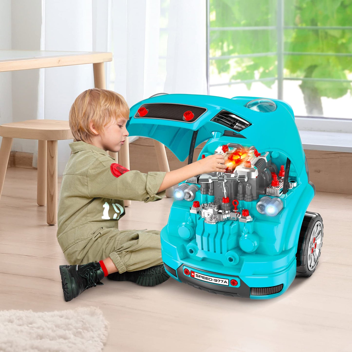 Kids Truck Engine Toy Mechanic Car Repair Set Workshop - CarsBling - Best Car Gifts & Accessories