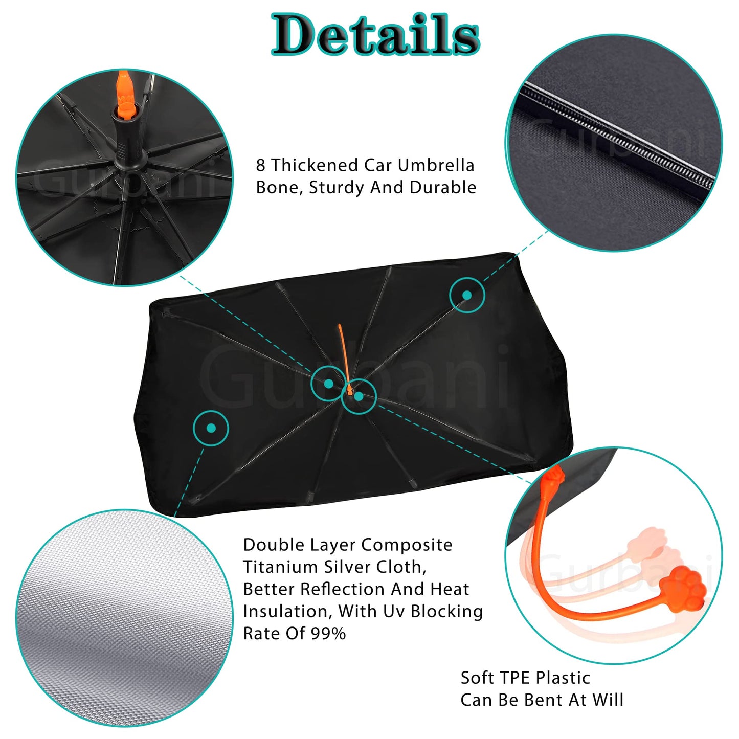Windshield Sun Shade Umbrella Bear Sunshade - CarsBling - Best Car Gifts & Accessories