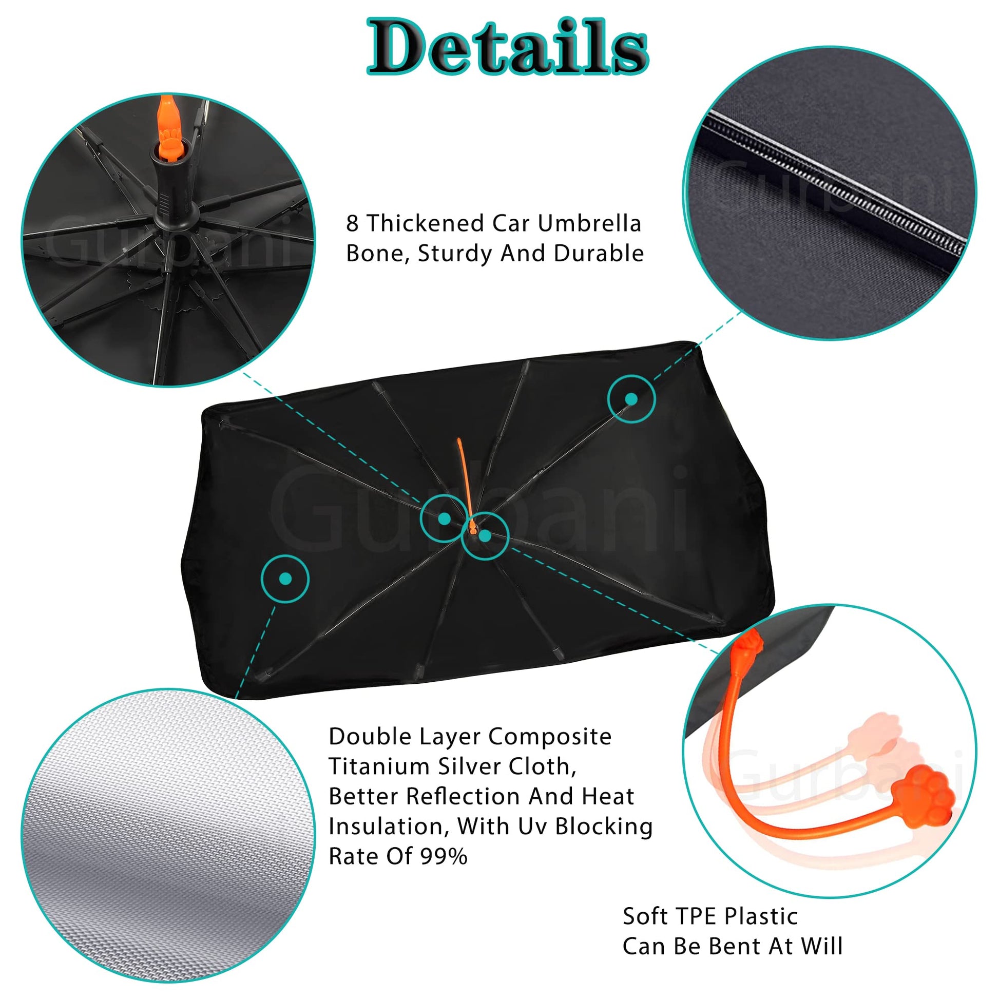 Windshield Sun Shade Umbrella Bear Sunshade - CarsBling - Best Car Gifts & Accessories