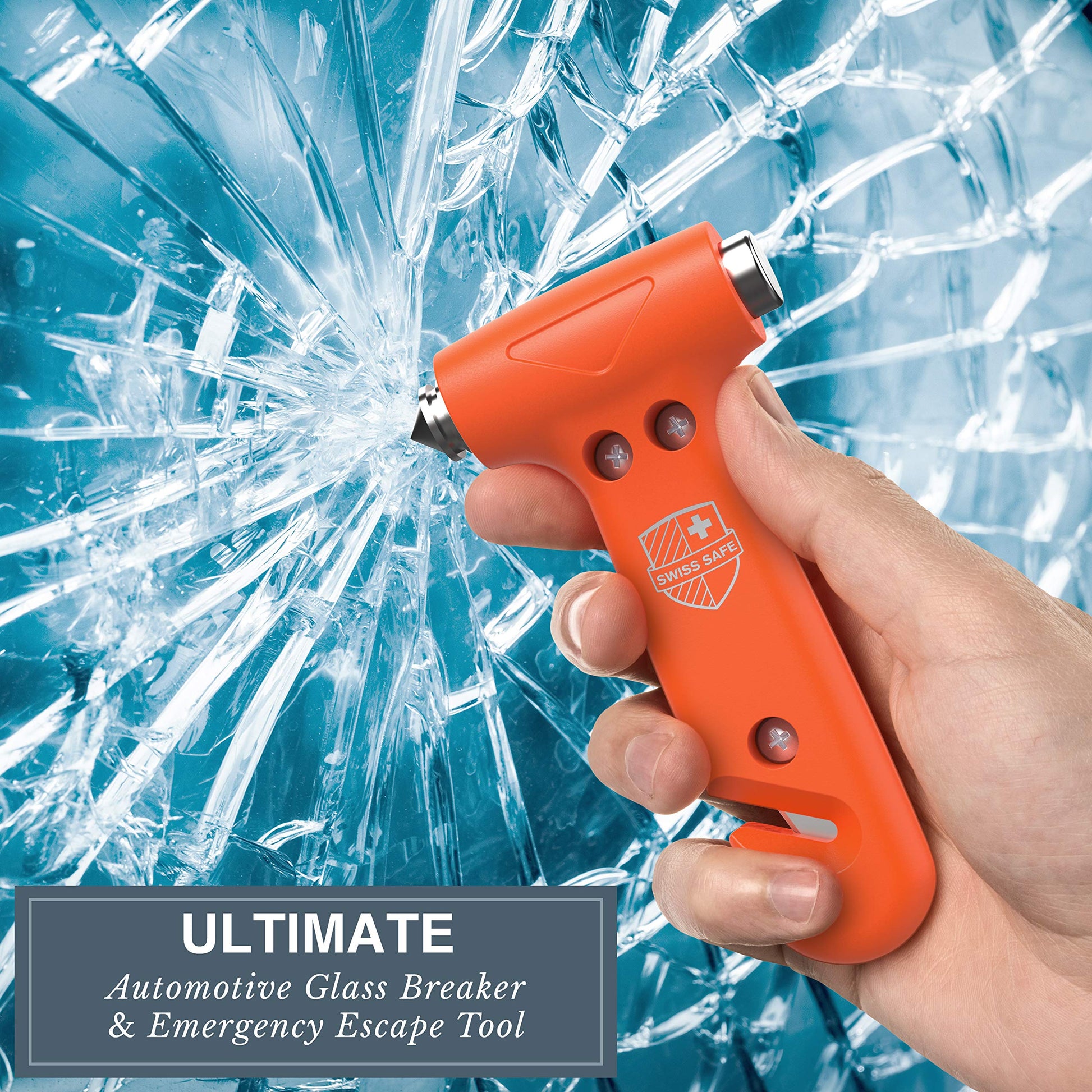 Durable 5-1 Car Window Breaker Tool, Seatbelt Cutter - Orange (1 Pack) - CarsBling - Best Car Gifts & Accessories