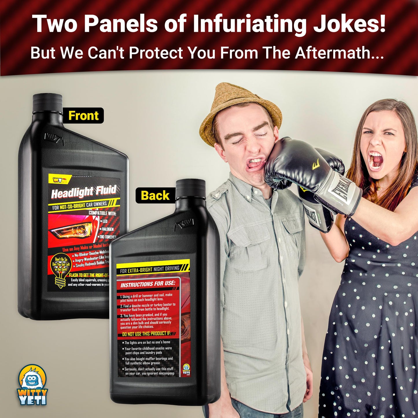 Witty Yeti Headlight Fluid: Hilarious Car Gag Gift for Automotive Enthusiasts - CarsBling - Best Car Gifts & Accessories