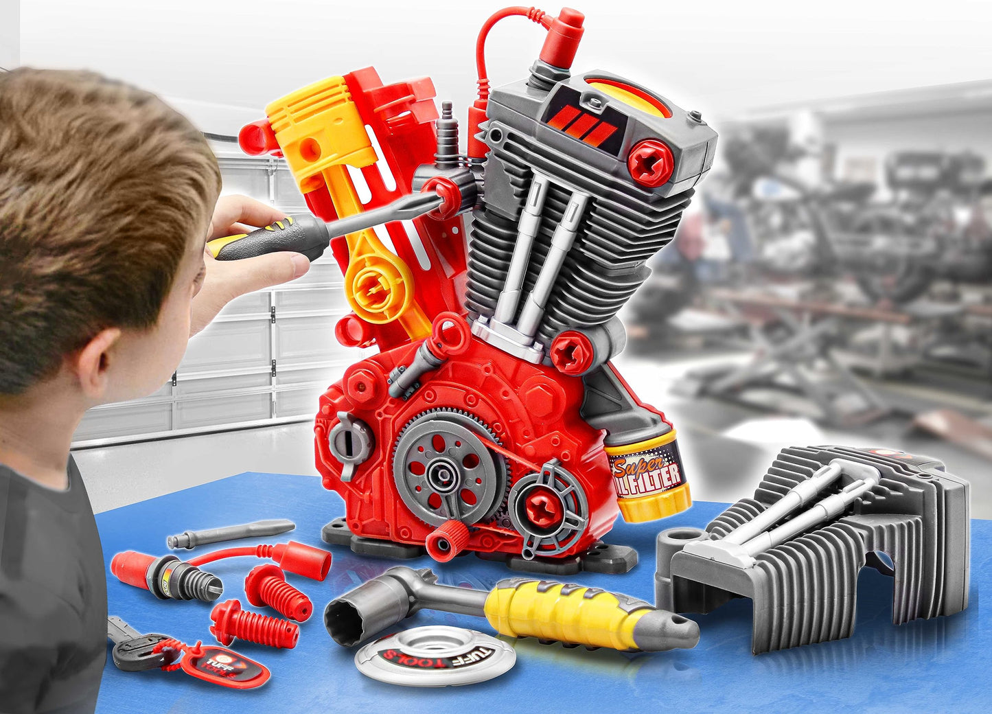 Lanard Tuff Tools: Engine Overhaul - 25 pc Playset - CarsBling - Best Car Gifts & Accessories