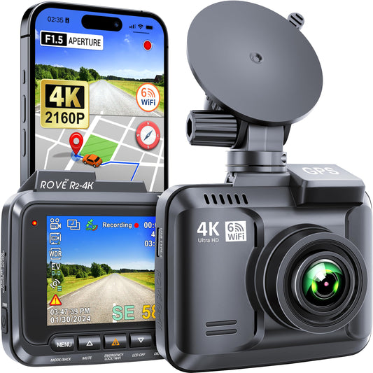 R2-4K Dash Cam Built-in WiFi GPS Car Dashboard Camera Recorder - CarsBling - Best Car Gifts & Accessories