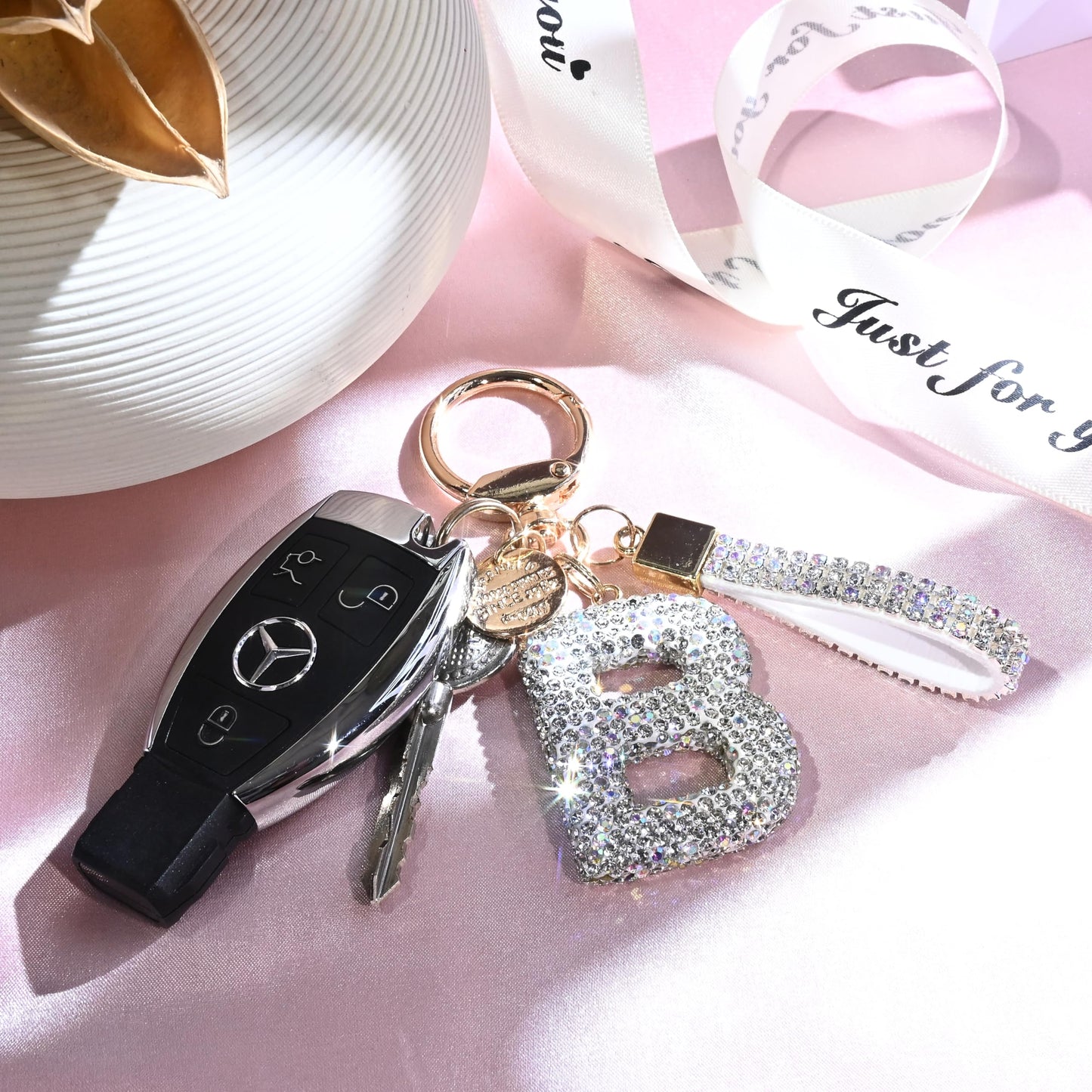 Sparkling Initial Keychain Charm