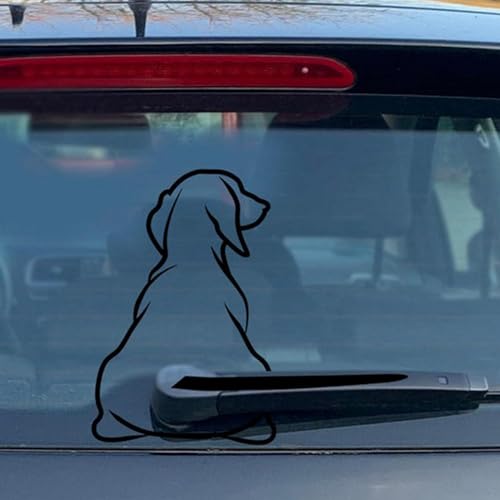 Funny Dog Moving Tail Decal: Cute and Waterproof Car Window Sticker