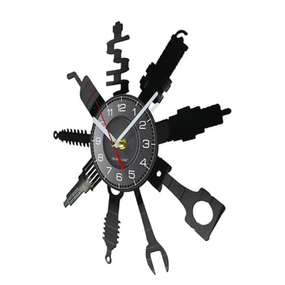 Auto Repair Shop Modern Decorative Silent Non Ticking Analog Wall Clock
