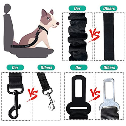 Dog Seat Belt, Retractable Adjustable Harness Set