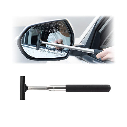 Car Rearview Mirror Wiper, Retractable Auto Glass Squeegee