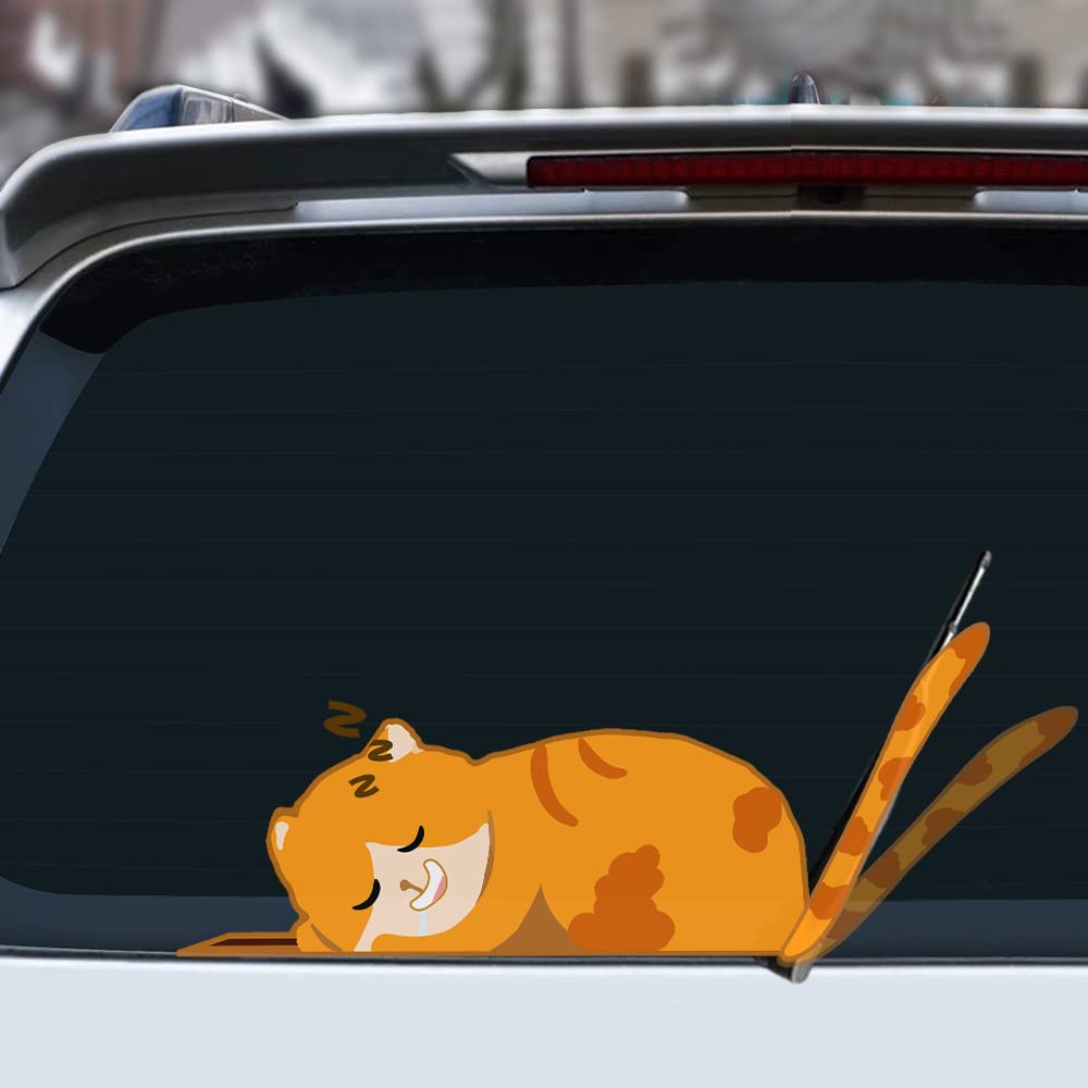 Sleeping Cat Wiper Blade Styling: Adorable Windshield Decor for Your SUV