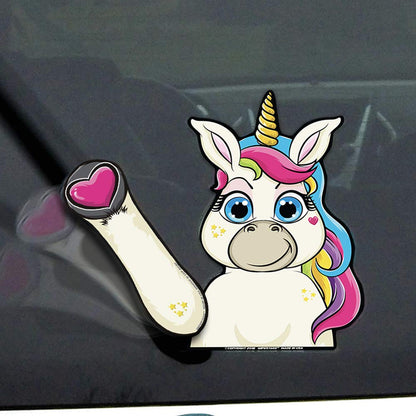 Waving Unicorn WiperTags with Decal for Rear Wipers
