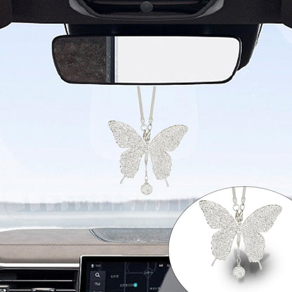 Sparkling Butterfly Rearview Mirror Pendant