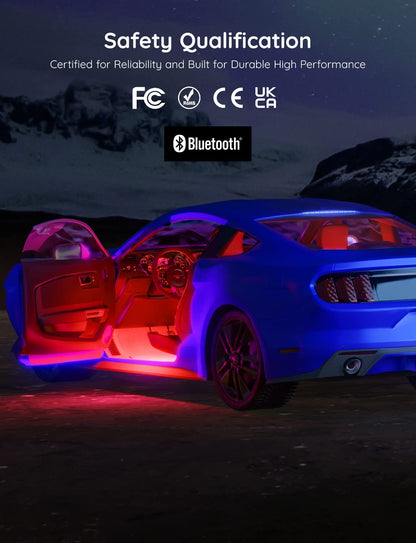Interior RGBIC Car Lights with Smart App Control