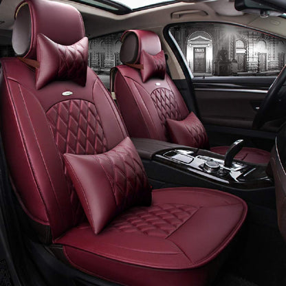 Red Wine Waterproof Leather Car Seat Covers - CarsBling - Best Car Gifts & Accessories