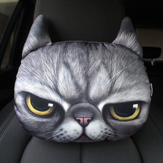 3D Lifelike Doge Car Headrest - Funny Cat Dog Seat Neck Cushion