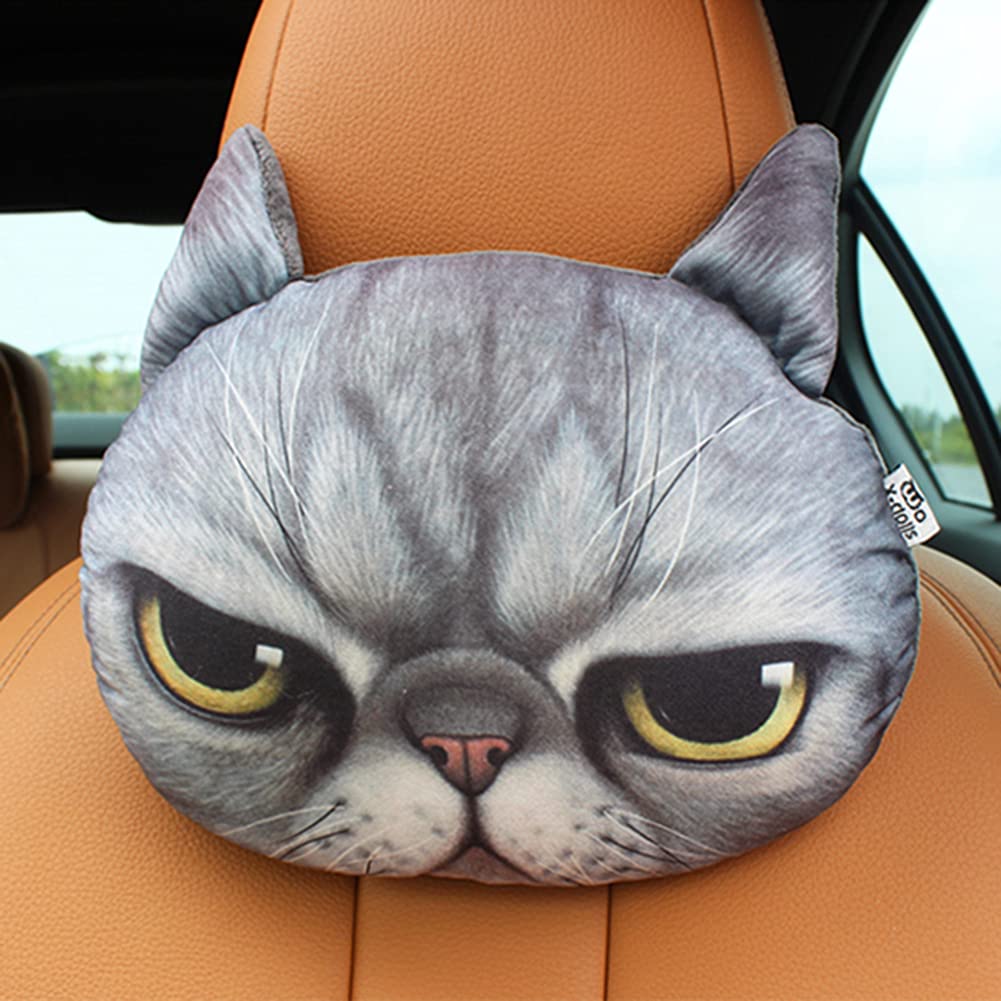 3D Lifelike Doge Car Headrest - Funny Cat Dog Seat Neck Cushion