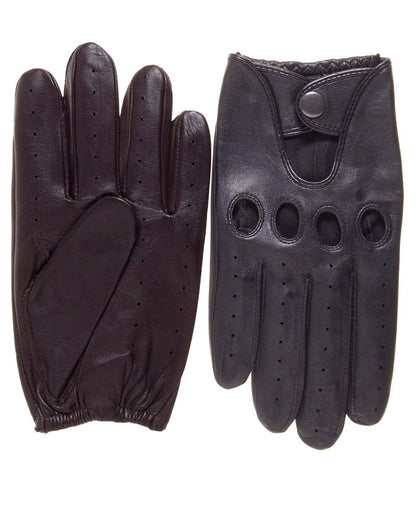 Men's Leather Driving Gloves - Black (Size M)