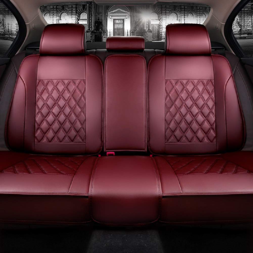 Red Wine Waterproof Leather Car Seat Covers - CarsBling - Best Car Gifts & Accessories