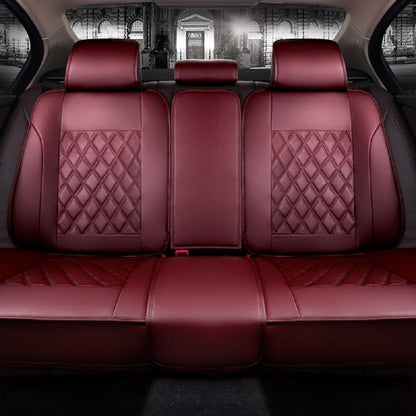 Red Wine Waterproof Leather Car Seat Covers - CarsBling - Best Car Gifts & Accessories