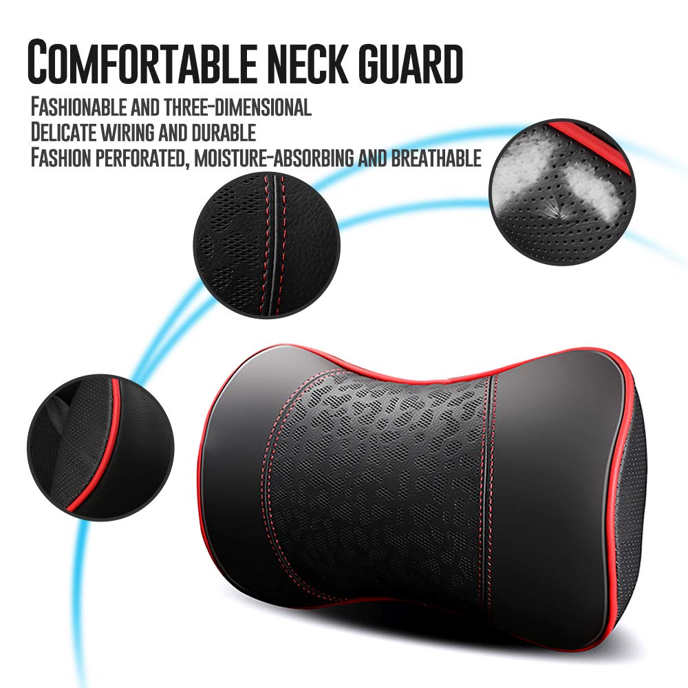 Car leather neck pillows - CarsBling - Best Car Gifts & Accessories