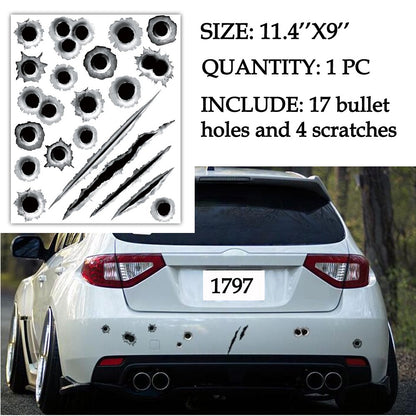 Bullet Holes Car Decals - Set of 2