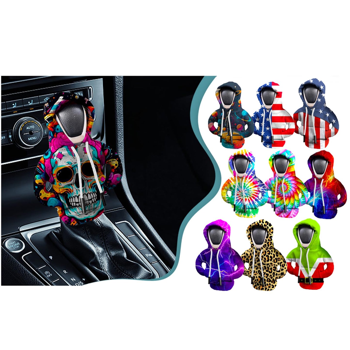 XWQWD Car Gear Shift Cover Hoodie: Fun and Protective Knob Cover for Your Vehicle