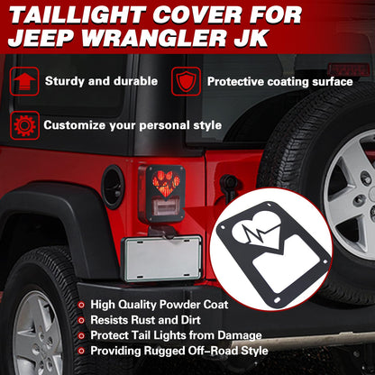 Tail Light Covers Metal Guards - Love Heart Shape