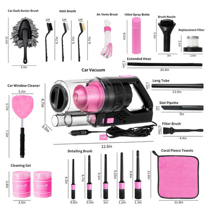 Pink Car Interior Cleaning Kit - CarsBling - Best Car Gifts & Accessories