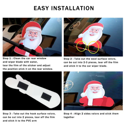 Christmas Elf Rear Wiper Sticker, Reusable Rear Windshield Wiper Decal