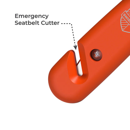 Durable 5-1 Car Window Breaker Tool, Seatbelt Cutter - Orange (1 Pack)