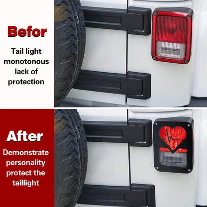 Tail Light Covers Metal Guards - Love Heart Shape
