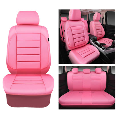 Barbie Pink Leather Seat Covers, Full Set Universal Fit