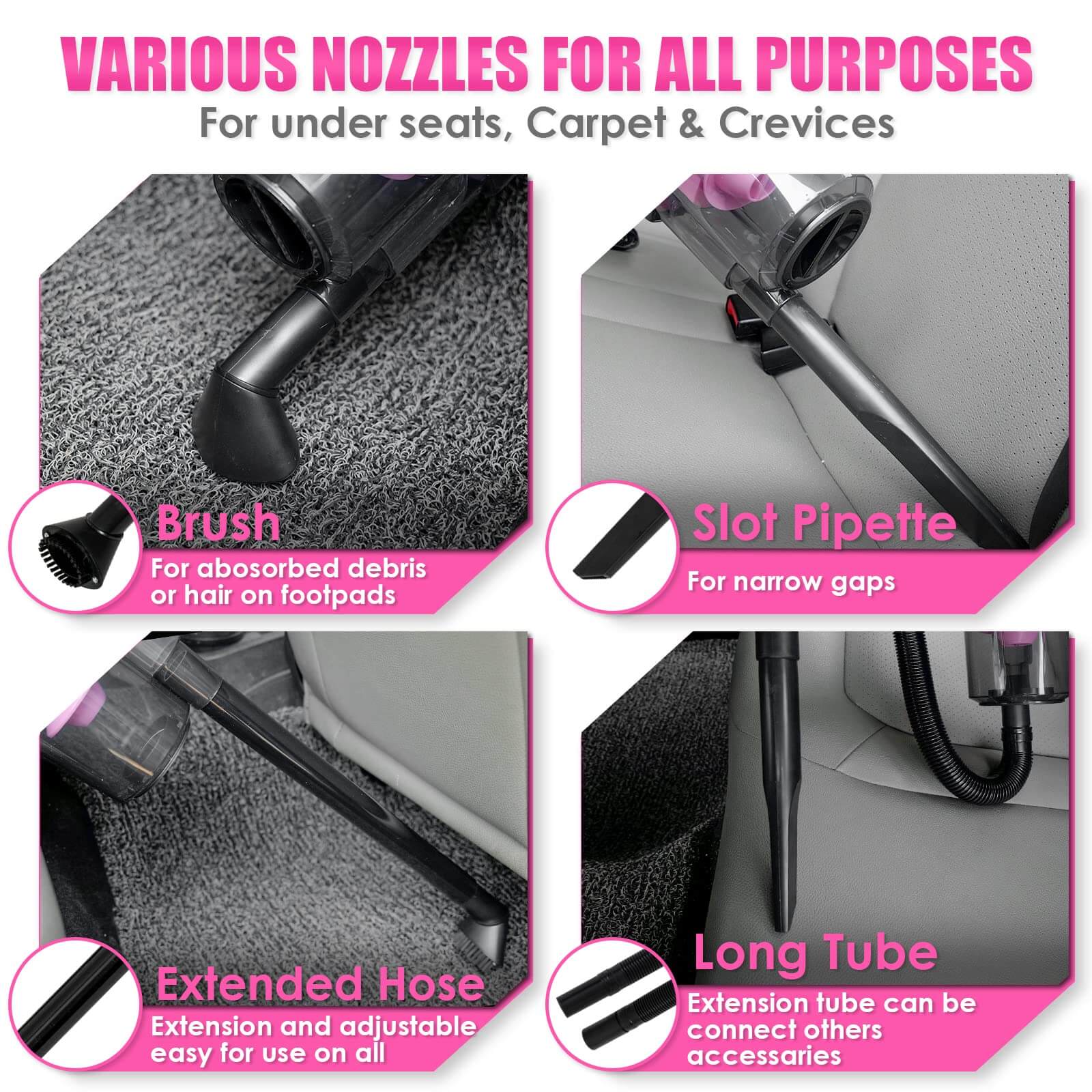 Pink Car Interior Cleaning Kit - CarsBling - Best Car Gifts & Accessories