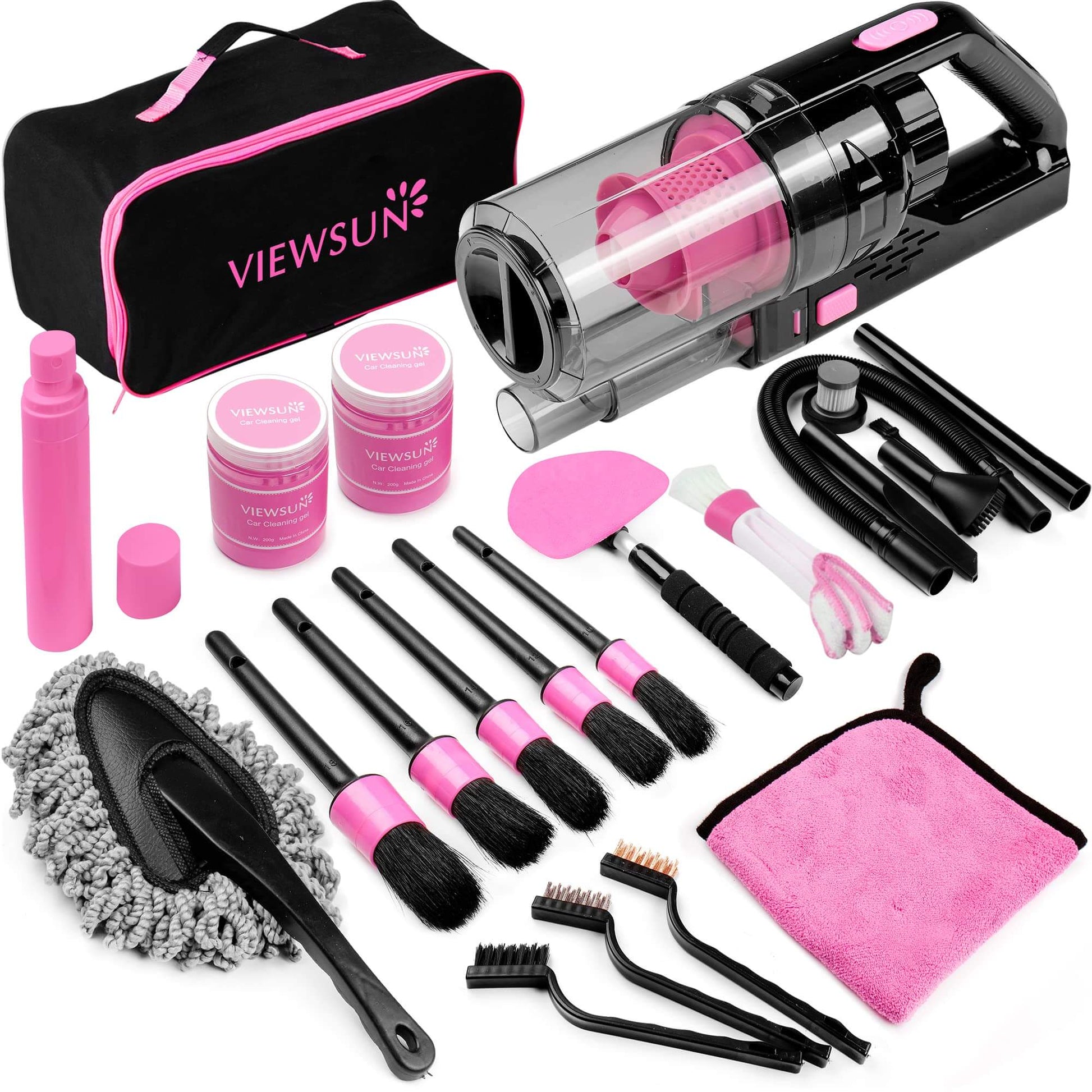 Pink Car Interior Cleaning Kit - CarsBling - Best Car Gifts & Accessories