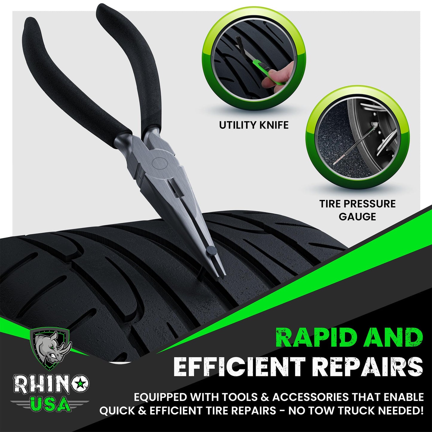 Tire Plug Repair Kit (86-Piece) for Cars, Motorcycles, ATV, UTV, RV