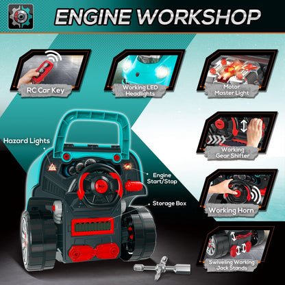 Kids Truck Engine Toy Mechanic Car Repair Set Workshop