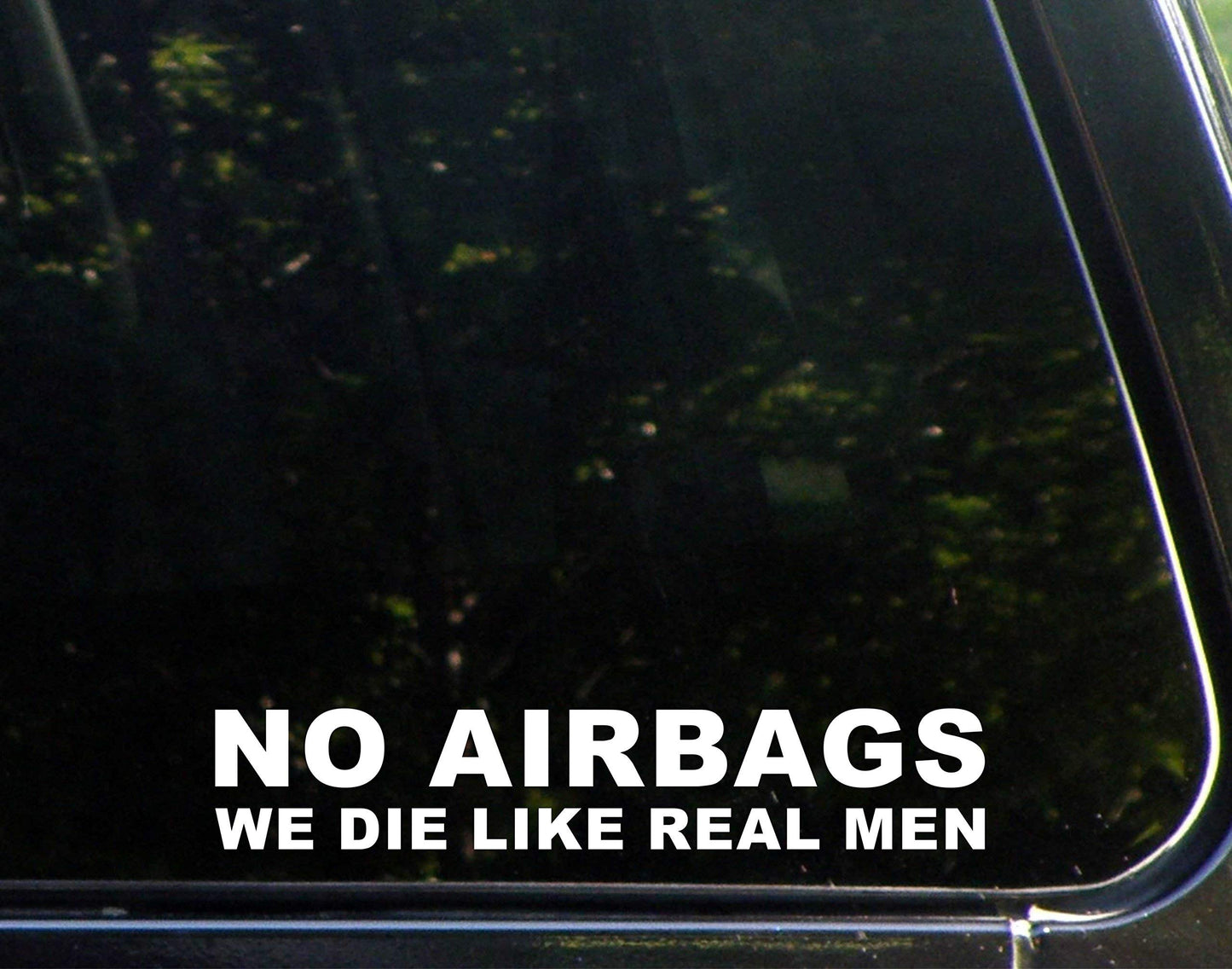 NO AIRBAGS We Die Like Real Men Die Cut Decal Bumper Sticker