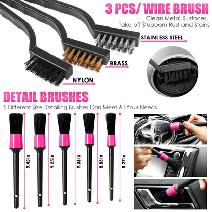 Pink Car Interior Cleaning Kit - CarsBling - Best Car Gifts & Accessories