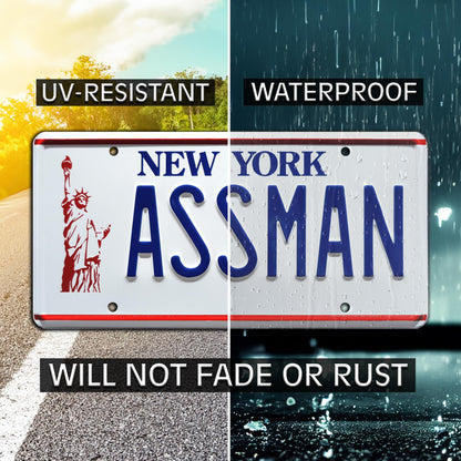 Cosmo Kramer "Assman" Metal Stamped License Plate