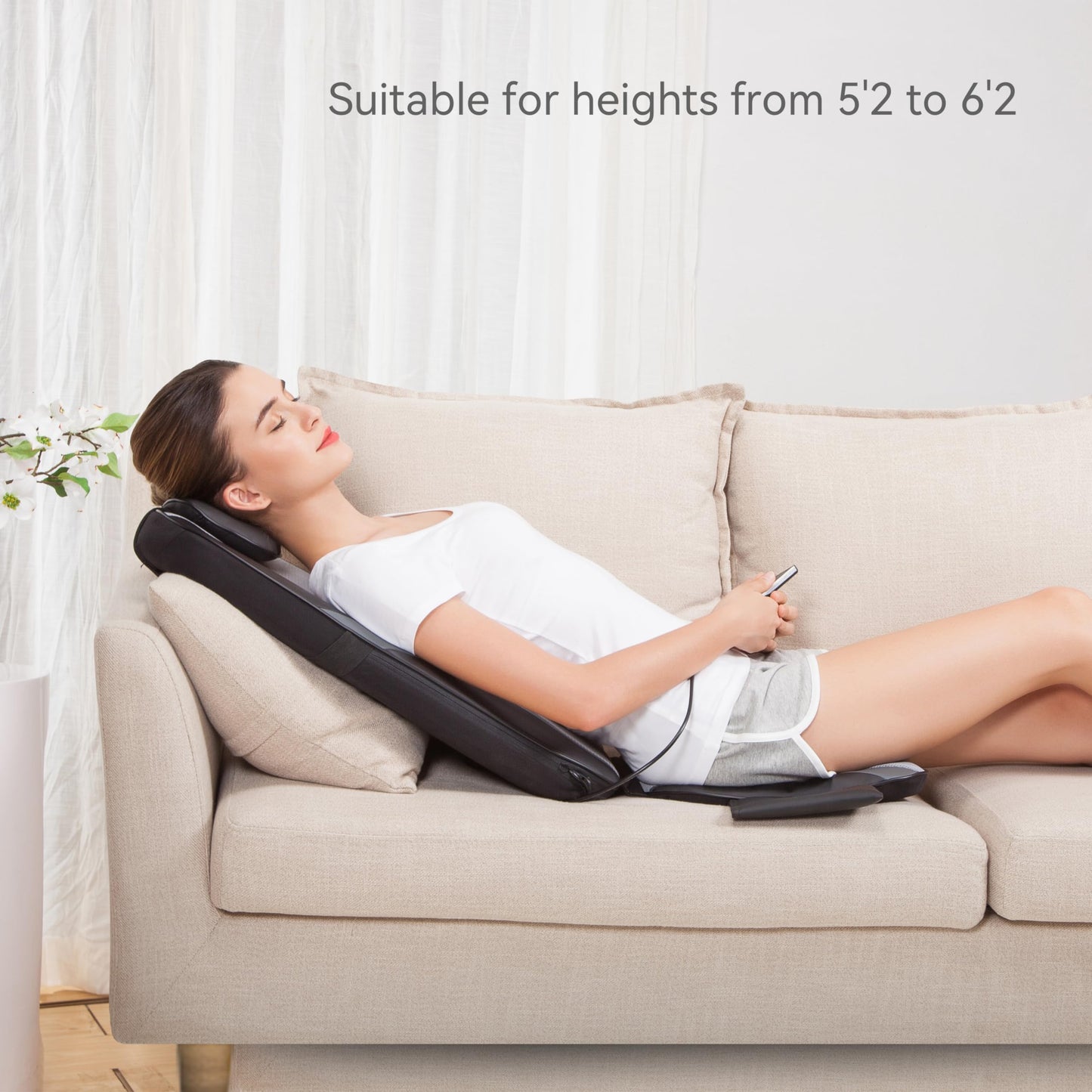 Shiatsu Massage Cushion with Heat - Kneading Back Massager for Home Office Seat