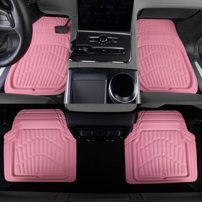 Leather Car Floor Mats, Waterproof All-Weather, Full Set